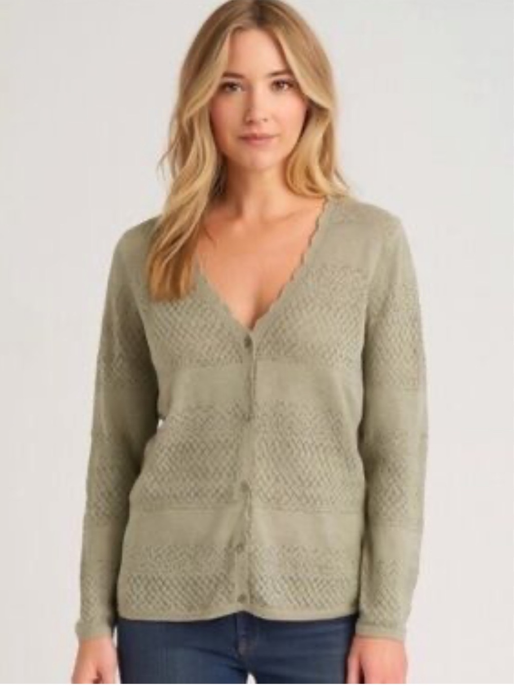 NEW Frye Pointelle Cotton Cardigan